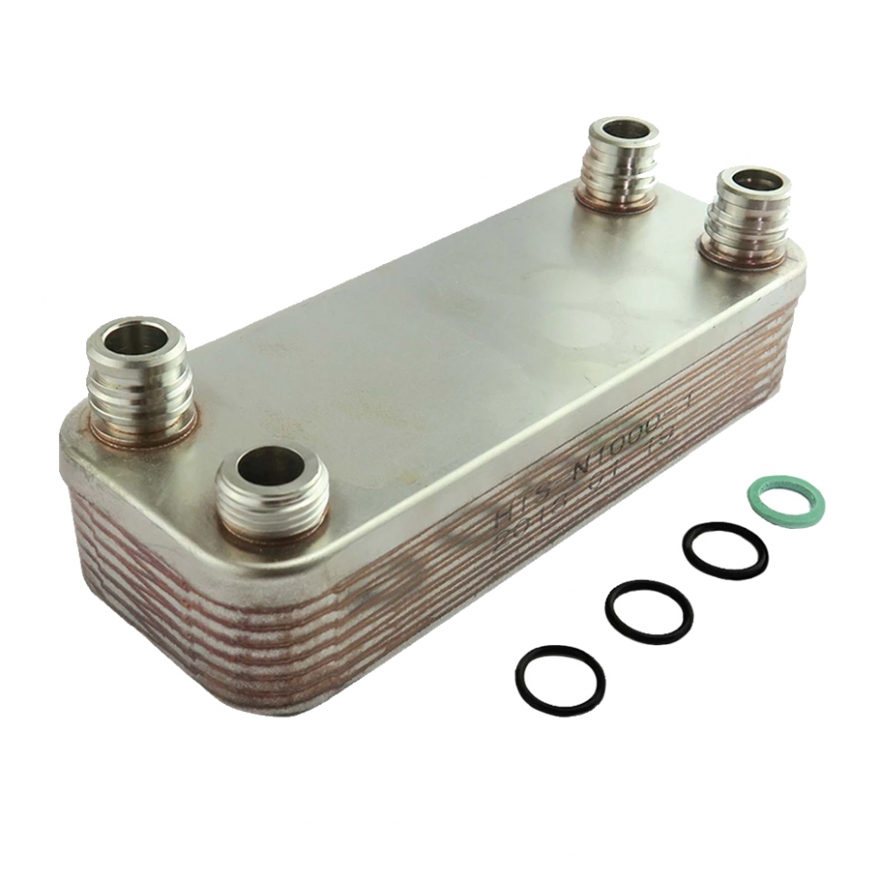 Теплообмінник вторинний Vaillant Turbomax Plus/Pro, VUW 12 пластин 065131-analog